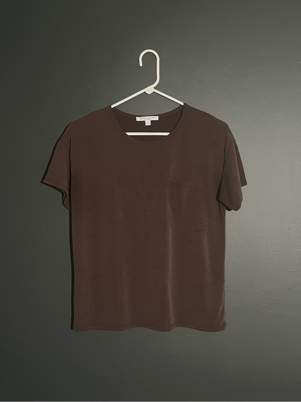 Green Envelope Los Angeles Brown Pocket Tee Size Small